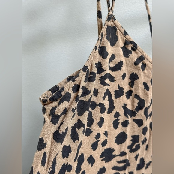 Aerie Modal Leopard Print V-Neck Strappy Casual Beachy Midi Slip Dress Women’s M - Picture 5 of 9